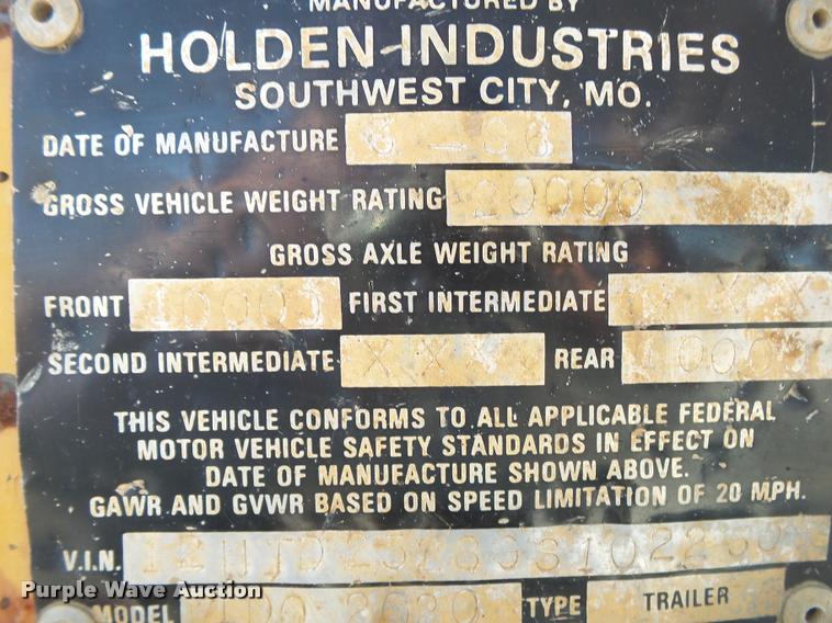 image for item DB7404 1986 Holden ID02020 equipment trailer
