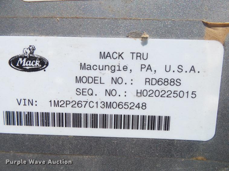image for item DB7416 2003 Mack RD688S dump truck