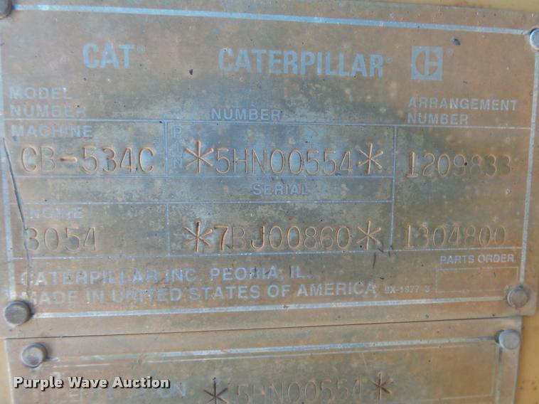 image for item DB7418 1999 Caterpillar CB-534C double drum vibratory roller