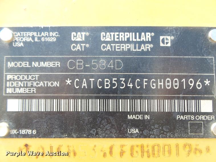 image for item DB7419 2003 Caterpillar CB-534D double drum vibratory roller