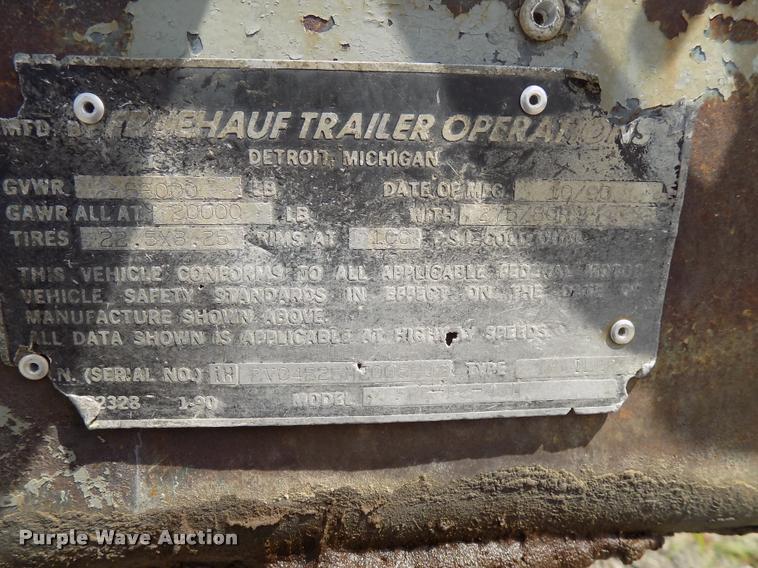 image for item DC4928 1991 Fruehauf walking floor trailer