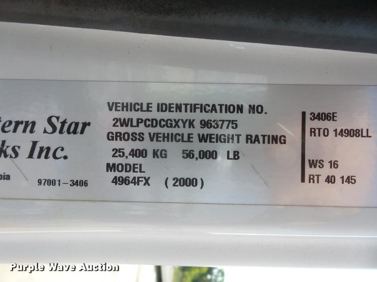 image for item DC5371 2000 Western Star 4964FX crane truck