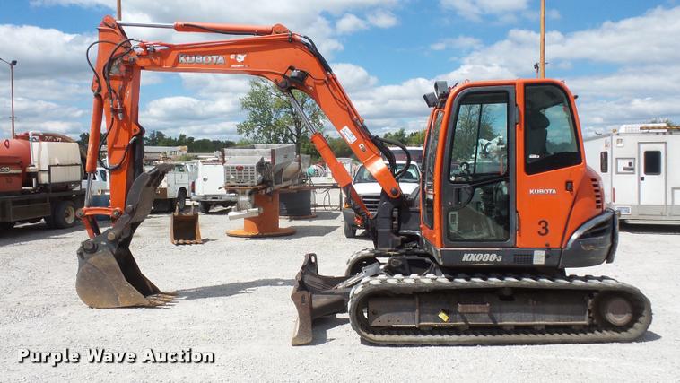 image for item DC5398 2007 Kubota KX080-3 compact excavator