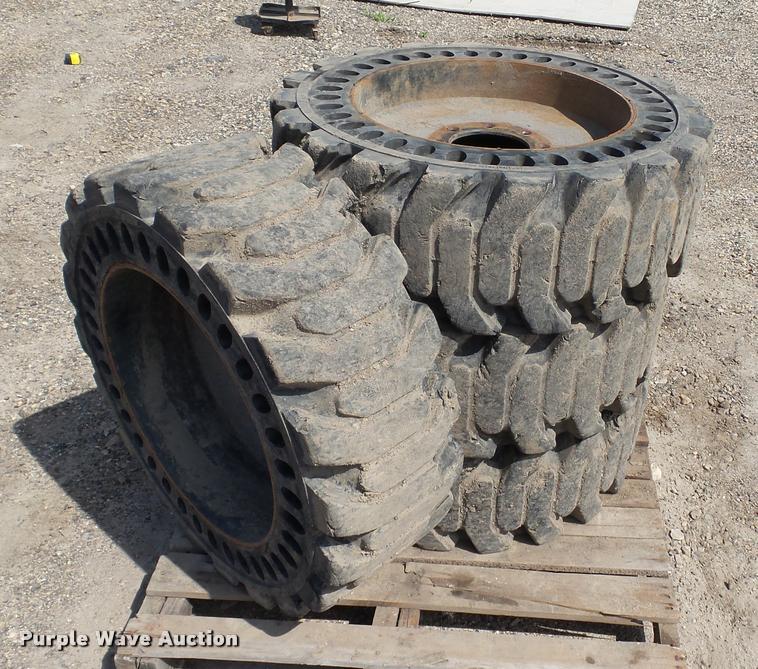 image for item DT9099 (4) MitL Solid Flex 12-16.5 skid steer tires