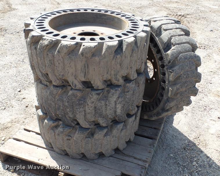 image for item DT9099 (4) MitL Solid Flex 12-16.5 skid steer tires