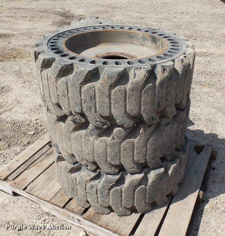 image for item DT9099 (4) MitL Solid Flex 12-16.5 skid steer tires