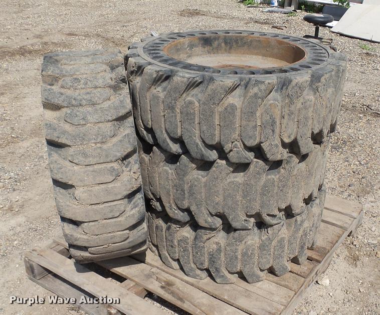 image for item DT9099 (4) MitL Solid Flex 12-16.5 skid steer tires