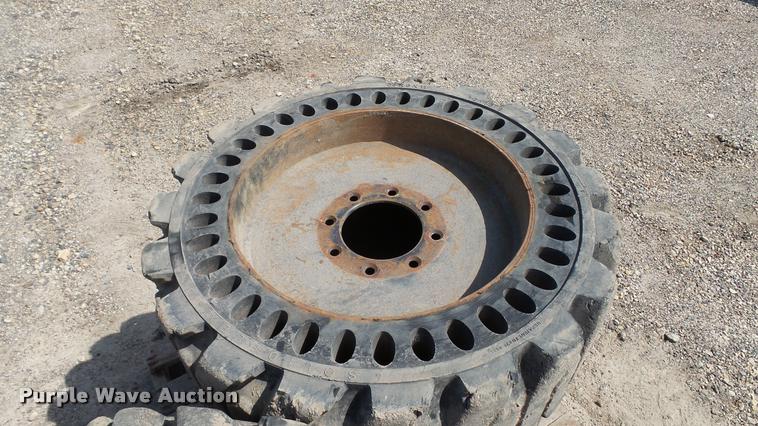 image for item DT9099 (4) MitL Solid Flex 12-16.5 skid steer tires