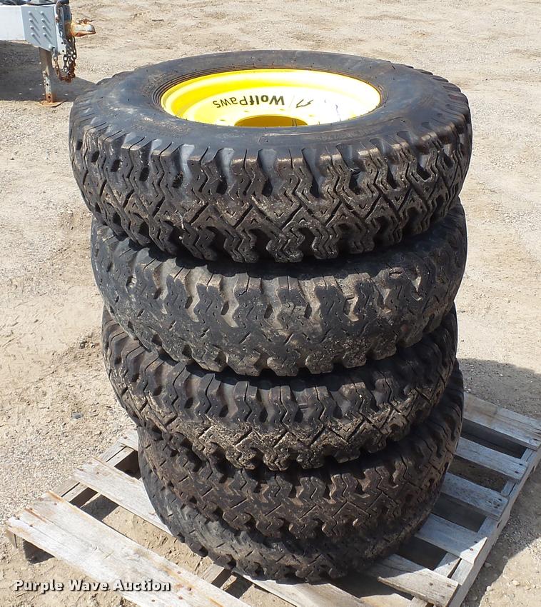 image for item DT9101 (5) Wolf Paws 7.50-16LT skid steer tires