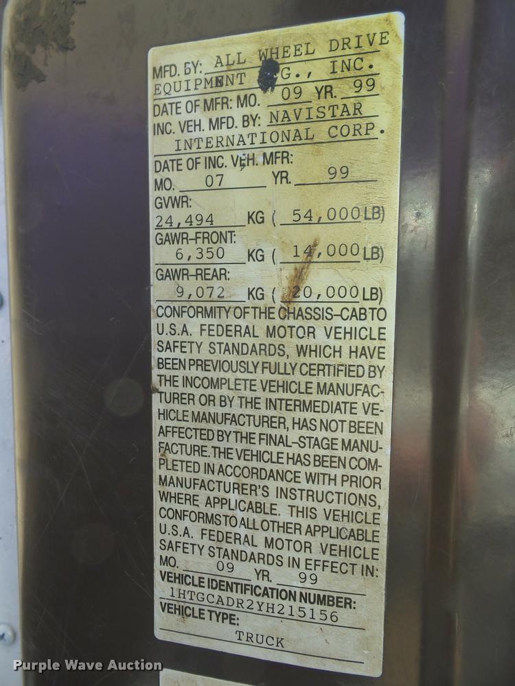 image for item J8603 2000 International 2554 dump truck