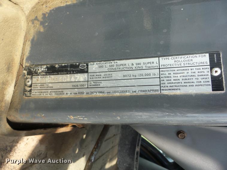 image for item K6427 1995 Case 580 Super L backhoe