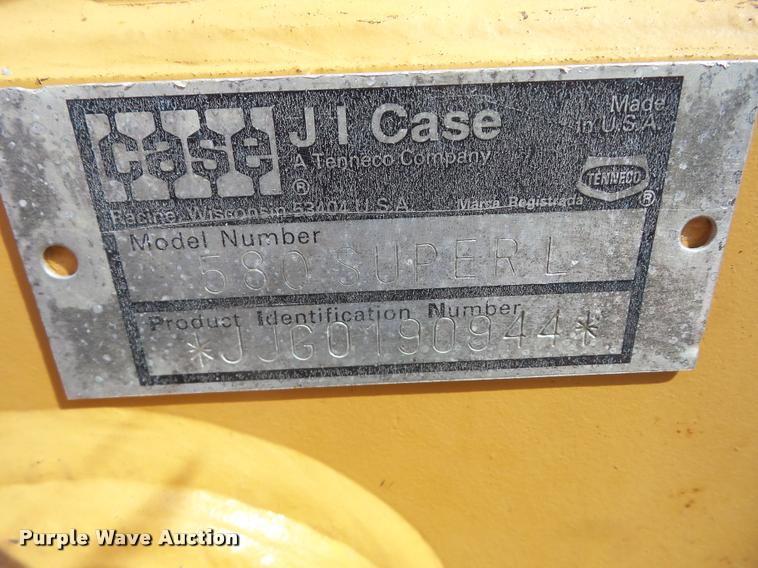 image for item K6427 1995 Case 580 Super L backhoe