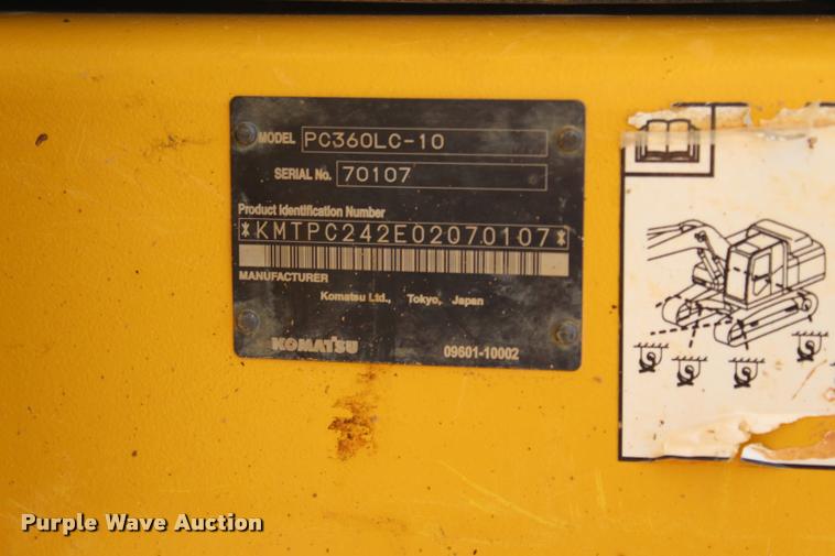 image for item L1933 2012 Komatsu PC360LC-10 excavator