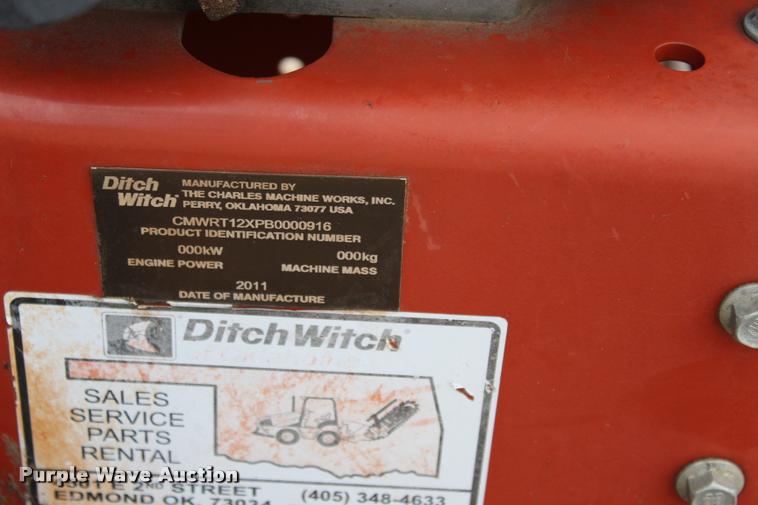 image for item L3224 2011 Ditch Witch RT12 trencher and trailer
