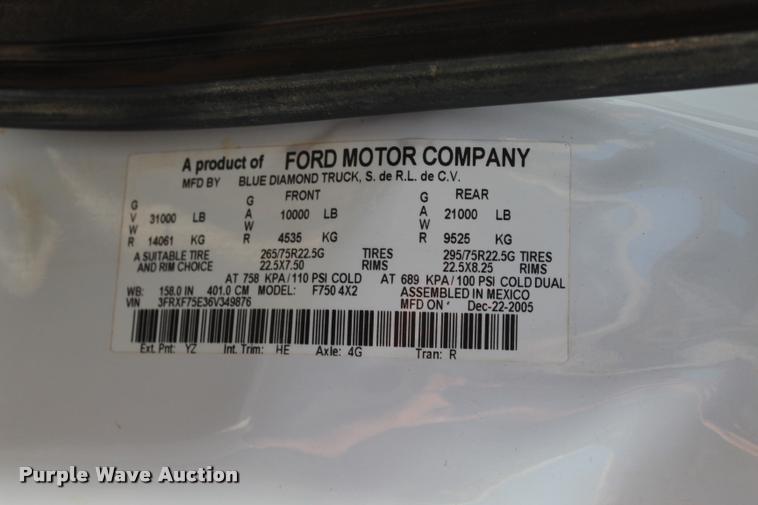 image for item L3228 2006 Ford F750 Super Duty XL water truck