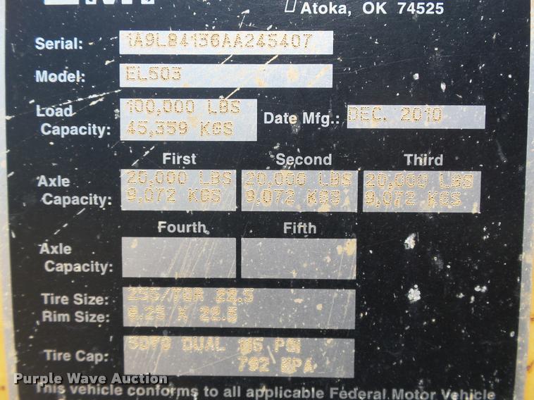 image for item L3235 2010 Atoka EL503 lowboy equipment trailer