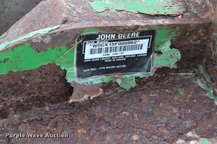 image for item L3238 John Deere CX15 batwing rotary mower