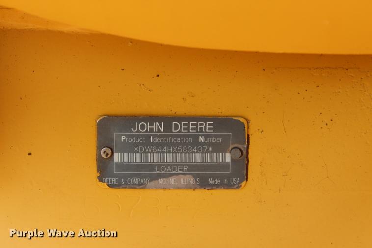 image for item L3240 2002 John Deere 644H wheel loader