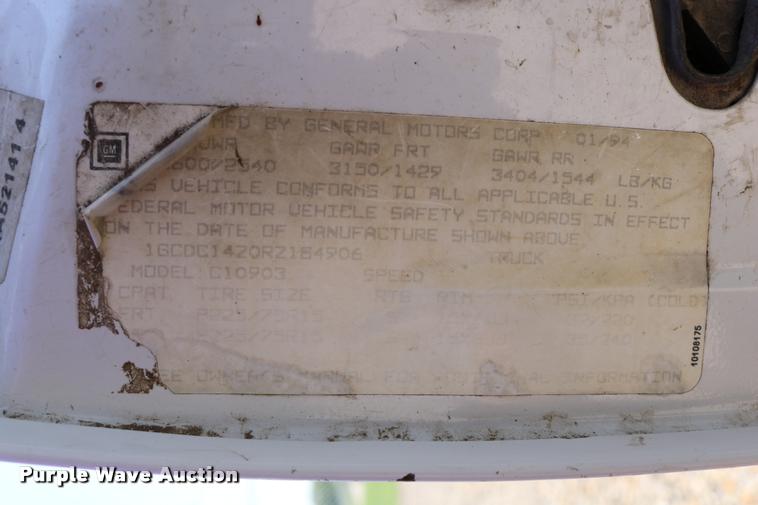 image for item DB9252 1994 Chevrolet 1500 pickup truck