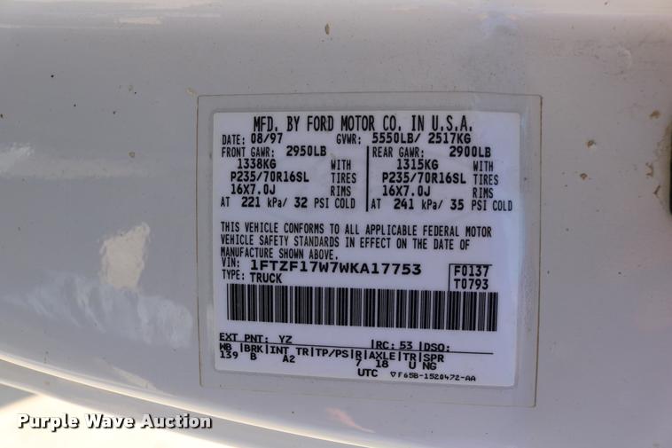 image for item DB9253 1998 Ford F150 pickup truck