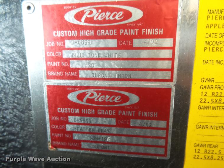 image for item DC3888 1992 Pierce Dash D-8000 pumper fire truck