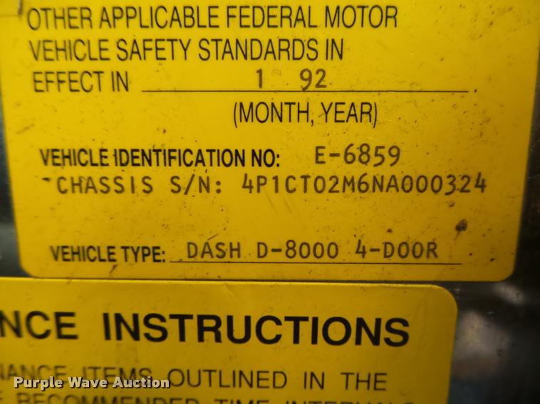 image for item DC3888 1992 Pierce Dash D-8000 pumper fire truck