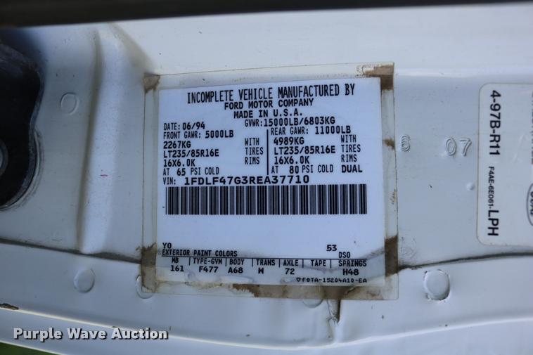 image for item DD0171 1994 Ford F450 Super Duty dump truck