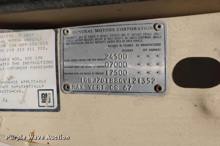 image for item DD0188 1986 Chevrolet Kodiak C70 dump truck