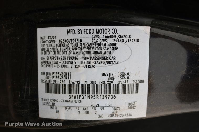 image for item DD0209 2005 Ford Focus