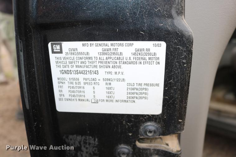 image for item DD0217 2004 Chevrolet TrailBlazer SUV