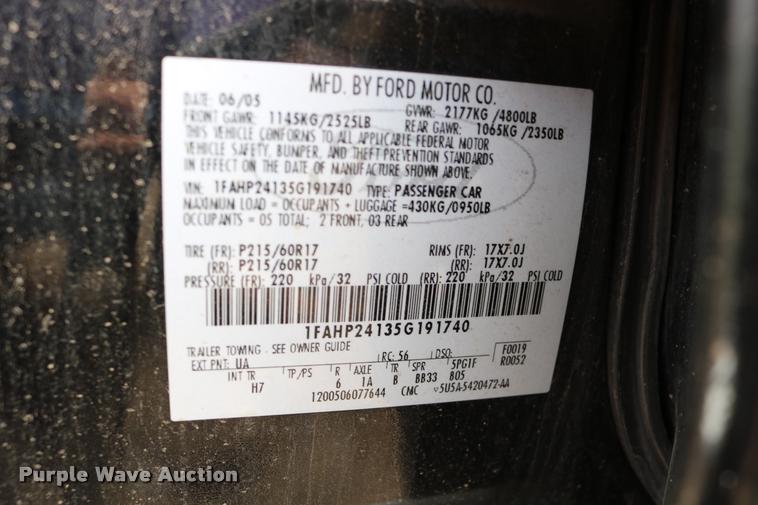 image for item DD0219 2005 Ford Five Hundred