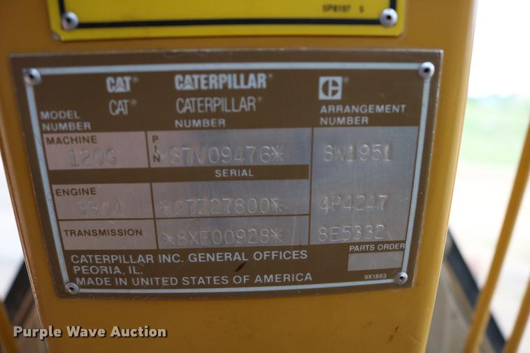 image for item DD0228 1991 Caterpillar 120G motor grader
