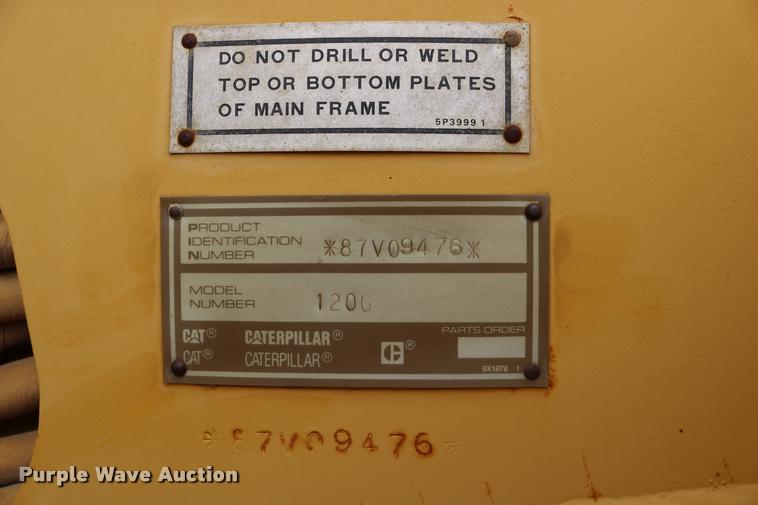 image for item DD0228 1991 Caterpillar 120G motor grader