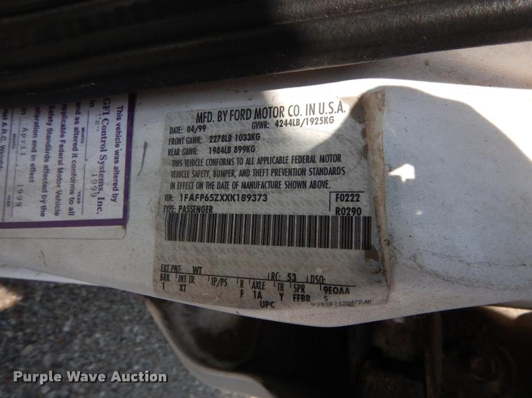 image for item DD0819 1999 Ford Contour LX