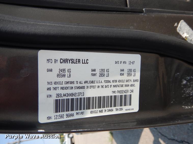 image for item DD0841 2008 Dodge  Charger SE