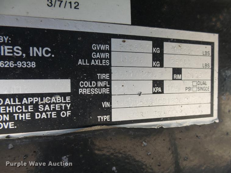 image for item DC6448 2012 Skiles applicator trailer