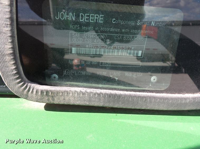 image for item DD1543 2004 John Deere 8520 MFWD tractor