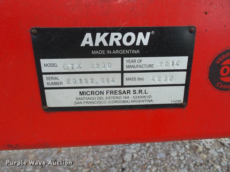 image for item DD1545 2014 Akron GTX3230 grain bagger