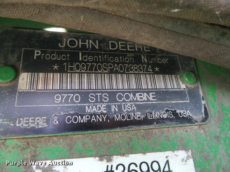 image for item L1502 2010 John Deere 9770 combine
