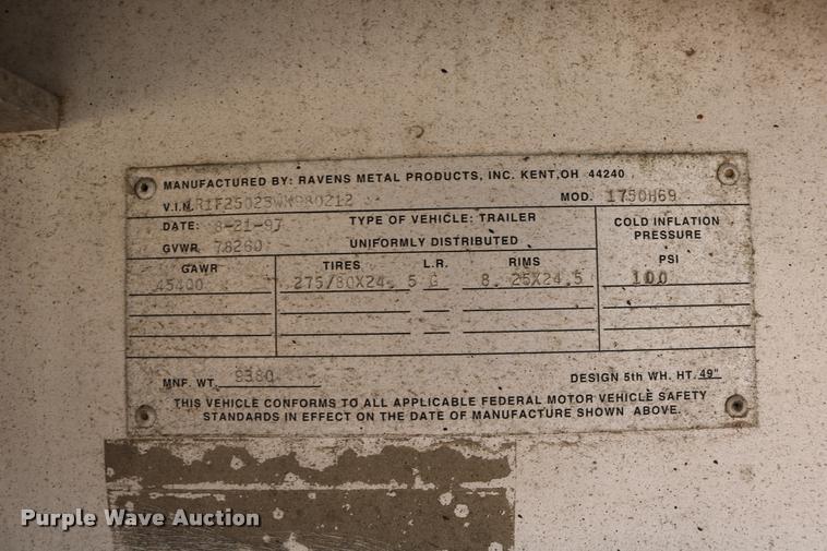 image for item DD0221 1998 Ravens 1750H69 flatbed trailer