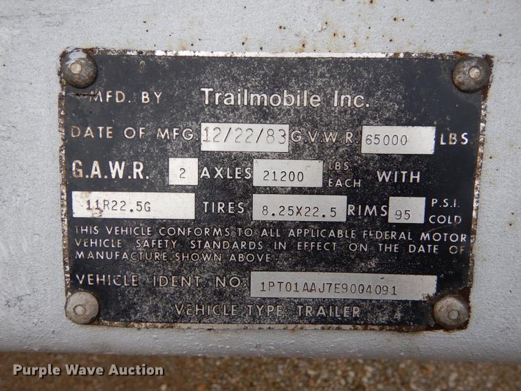 image for item DD0821 1984 Trailmobile dry van trailer