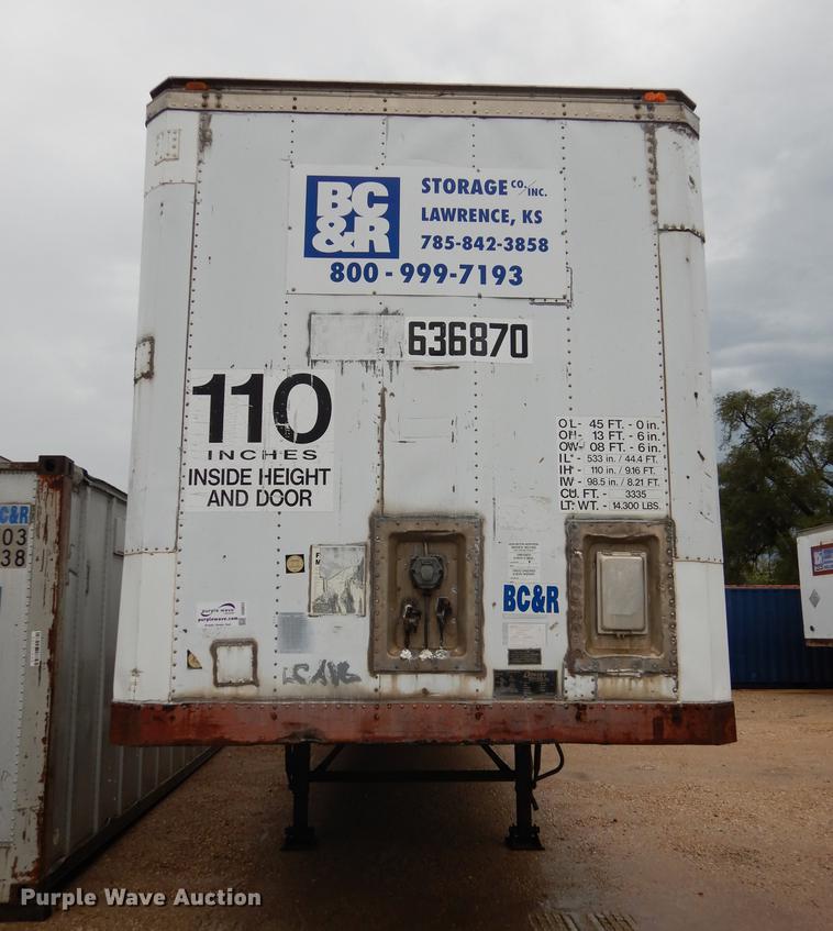 image for item DD0822 1989 Dorsey SIDT-86-LS-PB dry van trailer