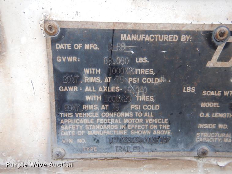 image for item DD0822 1989 Dorsey SIDT-86-LS-PB dry van trailer
