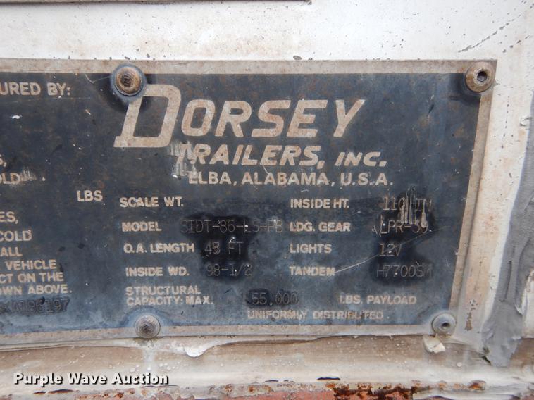 image for item DD0822 1989 Dorsey SIDT-86-LS-PB dry van trailer
