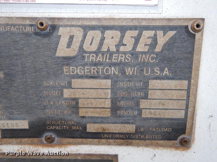 image for item DD0823 1989 Dorsey dry van trailer