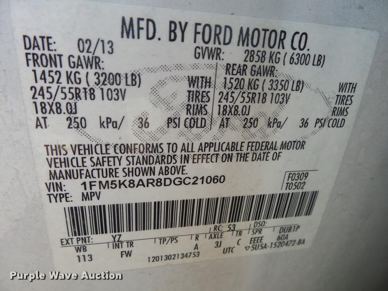 image for item DB7393 2013 Ford Explorer Police SUV