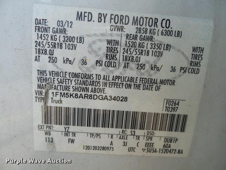 image for item DB7394 2013 Ford Explorer Police SUV