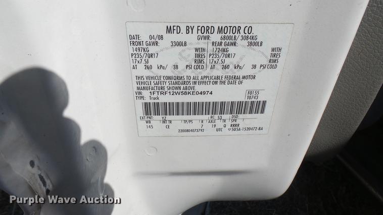 image for item DC1754 2008 Ford F150 XL pickup truck