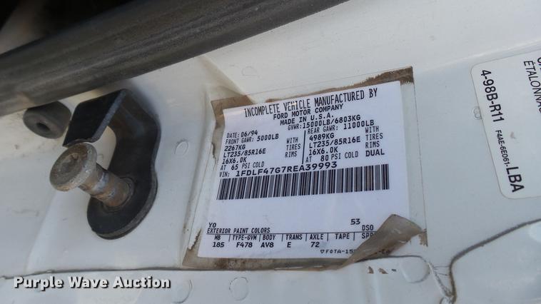 image for item DC1759 1994 Ford F450 Super Duty XL utility truck