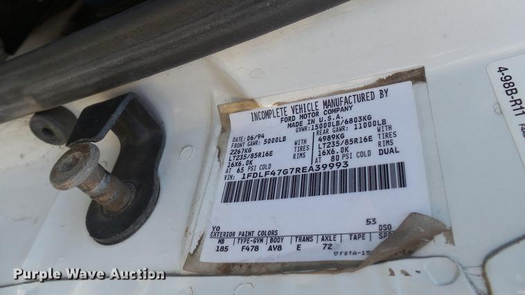 image for item DC1759 1994 Ford F450 Super Duty XL utility truck